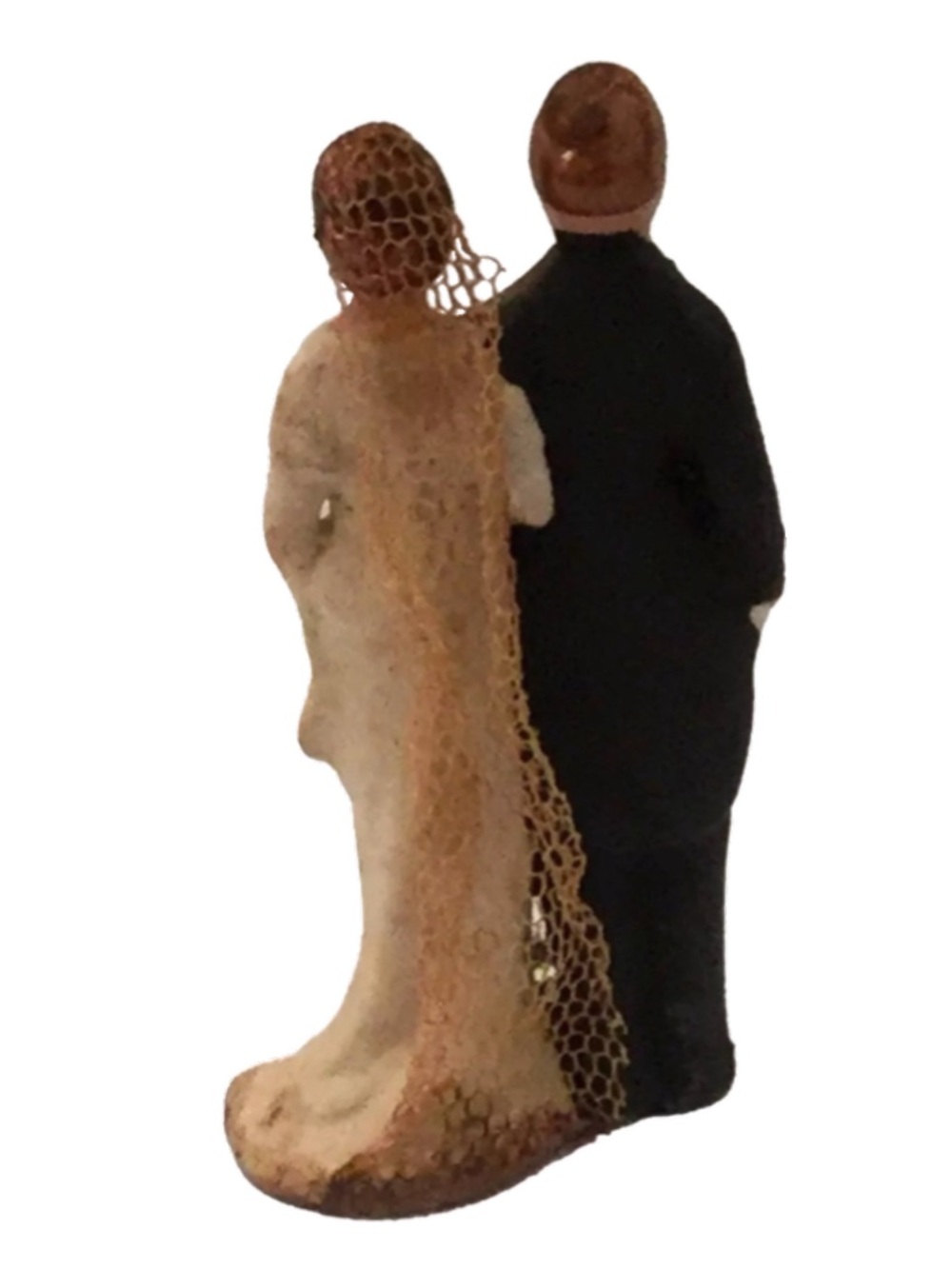 Vintage Bride & Groom Ceramic Cake Topper - Picture 3 of 5